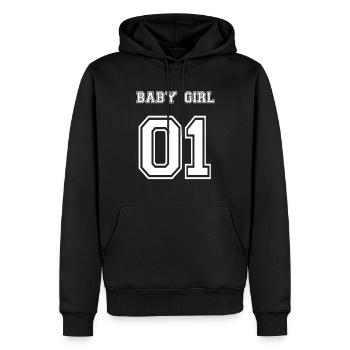 Baby Girl 01 Nummer 1 Geschenk Trikot Partner Idee - Männer Premium Bio Hoodie - Schwarz - Vorne - Nico (187cm)
