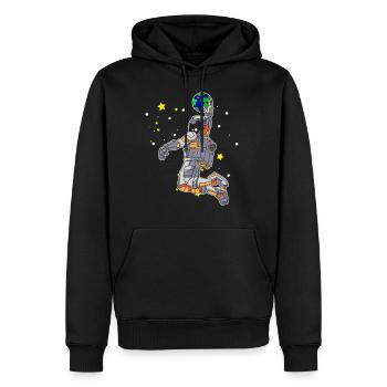 Dunking cadeau de l'espace astronaute de basket - Sweat à capuche Premium bio Homme - noir - Devant - Nico (187cm)