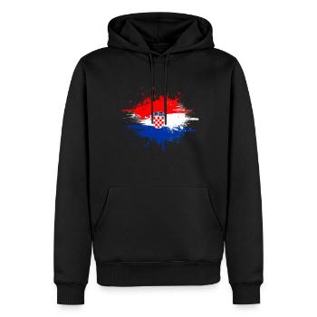 Kroatien - Männer Premium Bio Hoodie - Schwarz - Vorne - Nico (187cm)