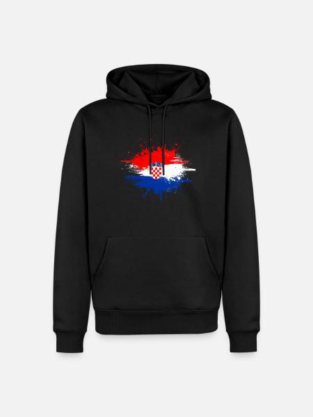 Kroatien - Männer Premium Bio Hoodie - Schwarz