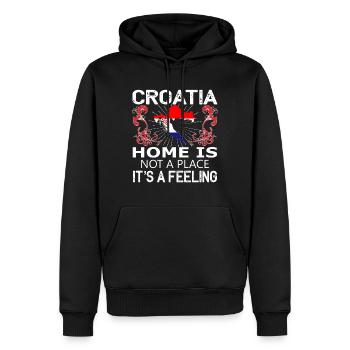 Kroatien - Männer Premium Bio Hoodie - Schwarz - Vorne - Nico (187cm)