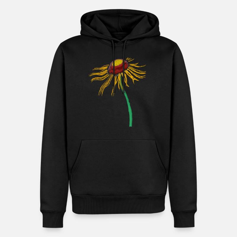 blume - Männer Premium Bio Hoodie - Schwarz