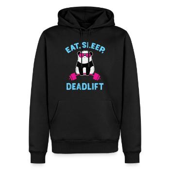 Panda Deadlift Workout Weightlifting Bodybuilding - Men’s Premium Organic Hoodie - black - Front - Nico (187cm)