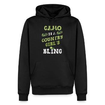 Camo ist Bling Redneck - Männer Premium Bio Hoodie - Schwarz - Vorne - Nico (187cm)