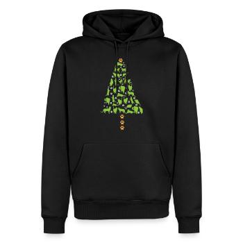 Sapin de Noël en chats - Sweat à capuche Premium bio Homme - noir - Devant - Nico (187cm)
