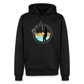 Angler - Fisherman - Männer Premium Bio Hoodie - Schwarz - Vorne - Nico (187cm)
