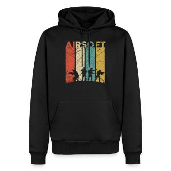 Airsoft - Men’s Premium Organic Hoodie - black - Front - Nico (187cm)