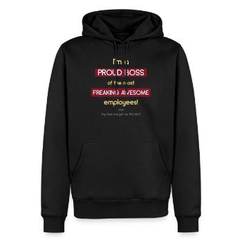 Je suis un fier patron - Sweat à capuche Premium bio Homme - noir - Devant - Nico (187cm)