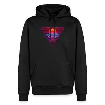 Retro Game Over Gaming Geschenk - Männer Premium Bio Hoodie - Schwarz - Vorne - Nico (187cm)