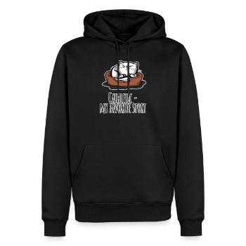 Cathletic My Favorite Sport - Sleeping Cat - Men’s Premium Organic Hoodie - black - Front - Nico (187cm)