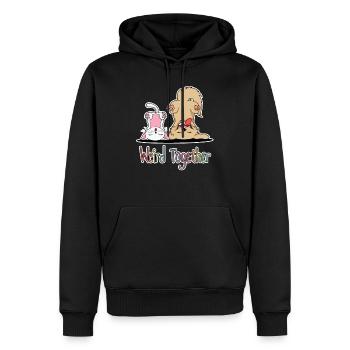 Weird Together - Cat Dog Friendship Pets - Men’s Premium Organic Hoodie - black - Front - Nico (187cm)