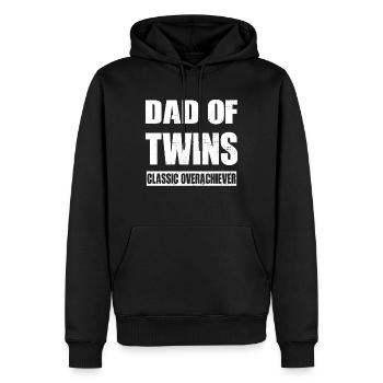 Père de jumeaux Cadeau Drôle de Père - Sweat à capuche Premium bio Homme - noir - Devant - Nico (187cm)