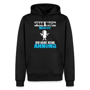 Ich Habe Keine Ahnung - Männer Premium Bio Hoodie - Schwarz - Vorne - Nico (187cm)