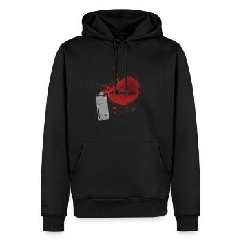 Graffitis - Graffitti - Sweat à capuche Premium bio Homme - noir - Devant - Nico (187cm)