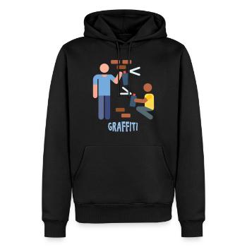 Graffitis - Graffitti - Sweat à capuche Premium bio Homme - noir - Devant - Nico (187cm)