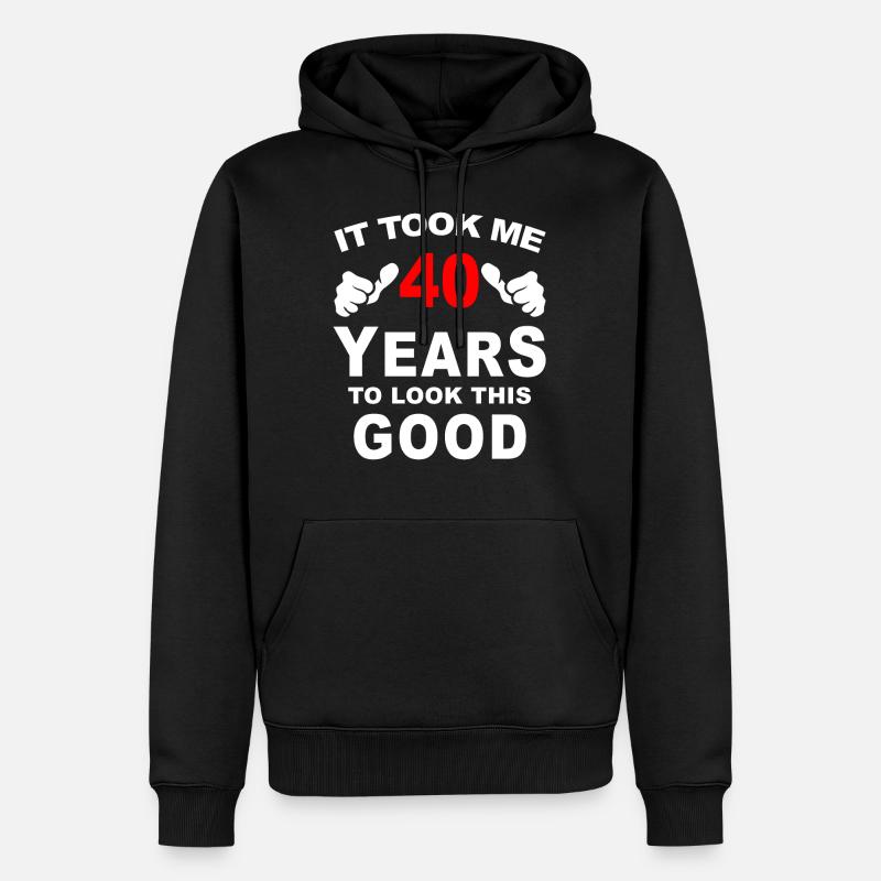 40 ans 40 ans - Sweat à capuche Premium bio Homme - noir
