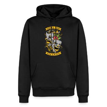 devise inspirante Sourire maintenant les vins plus tard - Sweat à capuche Premium bio Homme - noir - Devant - Nico (187cm)