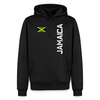 Jamaica - Männer Premium Bio Hoodie - Schwarz - Vorne - Nico (187cm)