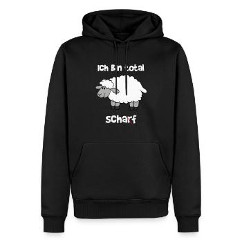 Je suis totalement forte / mouton - Sweat à capuche Premium bio Homme - noir - Devant - Nico (187cm)