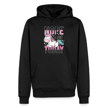 Nope Not Today Lazy Unicorn Einhorn Sterne - Männer Premium Bio Hoodie - Schwarz - Vorne - Nico (187cm)