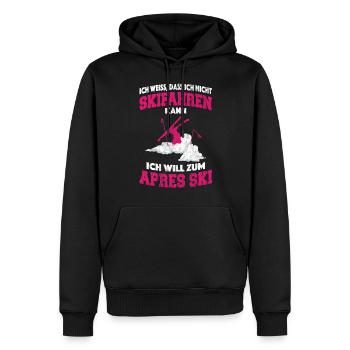 Cadeau de skieur après ski - Sweat à capuche Premium bio Homme - noir - Devant - Nico (187cm)