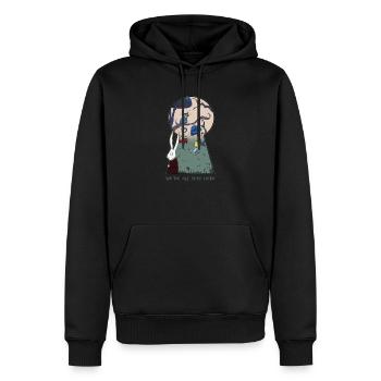 Groupe Alice nous sommes tous fous ici - Sweat à capuche Premium bio Homme - noir - Devant - Nico (187cm)