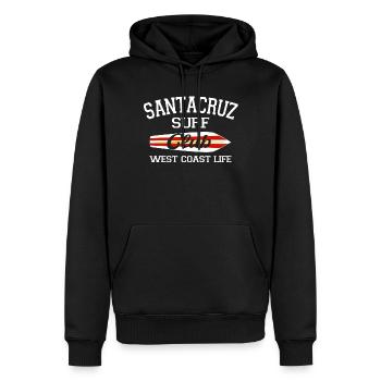 Santa Cruz Surf Club Vintage Retro Surf Strand - Männer Premium Bio Hoodie - Schwarz - Vorne - Nico (187cm)