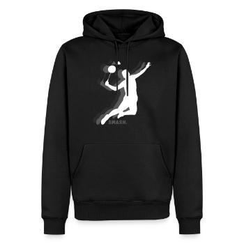 Raquette de badminton Smash - Sweat à capuche Premium bio Homme - noir - Devant - Nico (187cm)