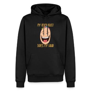 Mein Onkologe macht meine Haare! - Geschenk - Männer Premium Bio Hoodie - Schwarz - Vorne - Nico (187cm)