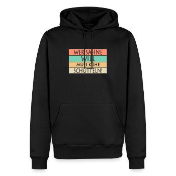 Humor Sprüche, Kühe schütteln - Männer Premium Bio Hoodie - Schwarz - Vorne - Nico (187cm)