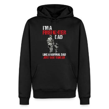 Feuerwehr Papa Feuerwehrmann Vater Geschenk - Männer Premium Bio Hoodie - Schwarz - Vorne - Nico (187cm)