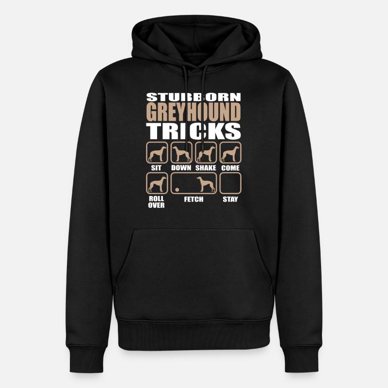 Conception de trucs obstinés de lévriers - Sweat à capuche Premium bio Homme - noir