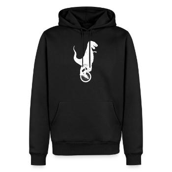Einrad Dinosaurier T-Rex Geschenk - Männer Premium Bio Hoodie - Schwarz - Vorne - Nico (187cm)