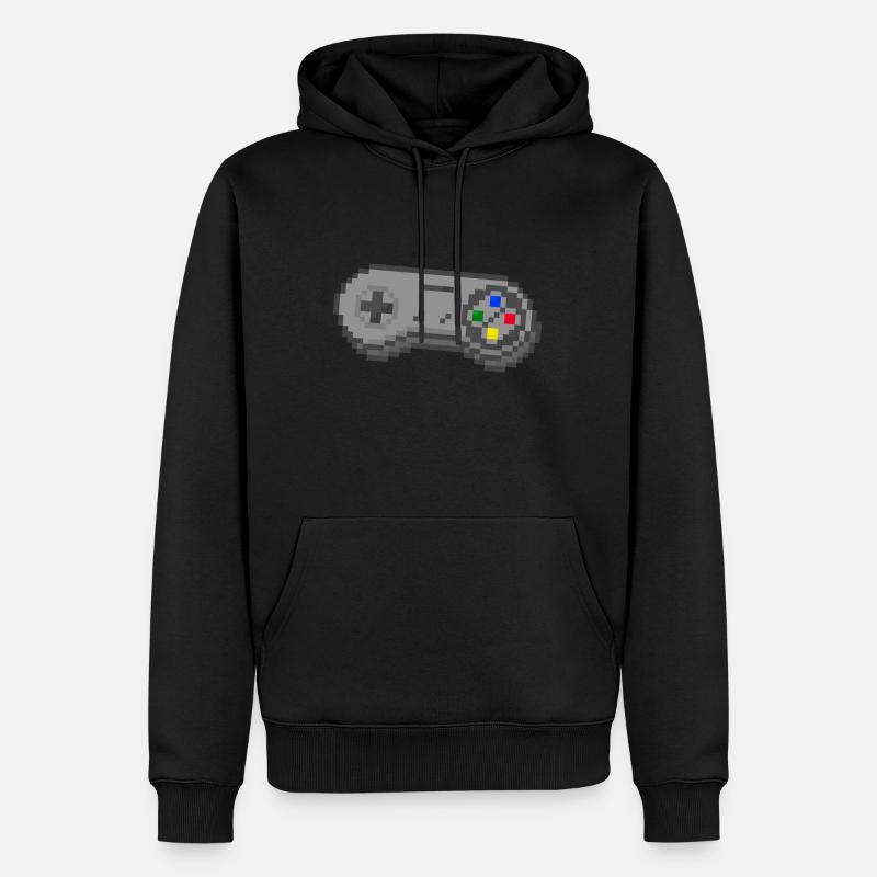 3D Snes Controller - Männer Premium Bio Hoodie - Schwarz