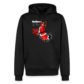 Santa Claus basketball gift dunking - Men’s Premium Organic Hoodie - black - Front - Nico (187cm)