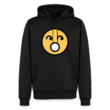 Visage roulant yeux - Sweat à capuche Premium bio Homme - noir - Devant - Nico (187cm)