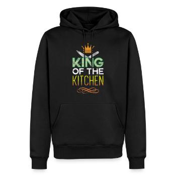 Chef Cooking King's Kitchen Gift Idea - Men’s Premium Organic Hoodie - black - Front - Nico (187cm)