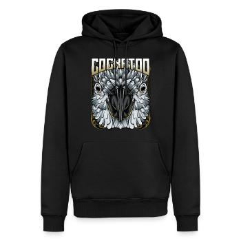 Kakadus | Cadeau de papa d’oiseau à la hote jaune - Sweat à capuche Premium bio Homme - noir - Devant - Nico (187cm)