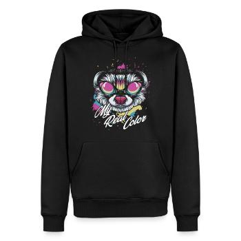 Frettchen - Männer Premium Bio Hoodie - Schwarz - Vorne - Nico (187cm)