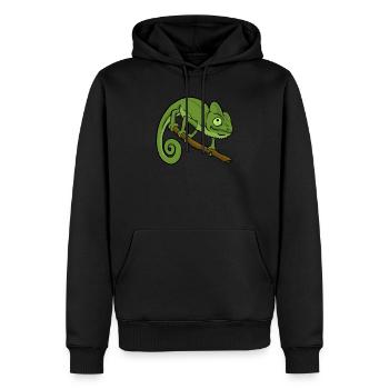 Caméléon reptile lézard cadeau de compagnie - Sweat à capuche Premium bio Homme - noir - Devant - Nico (187cm)