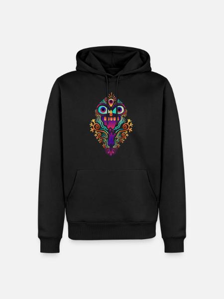 Goa Sugar Skull Psytrance - Men’s Premium Organic Hoodie - black