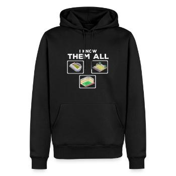I KNOW THEMI know you all groundhopping Stadio - Men’s Premium Organic Hoodie - black - Front - Nico (187cm)