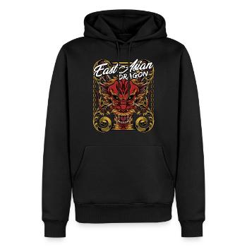 Dragon chinois | Long Fabuleux cadeau - Sweat à capuche Premium bio Homme - noir - Devant - Nico (187cm)