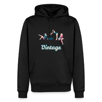 Retro Pin Up Girls vintage sexy femme nostalgie - Sweat à capuche Premium bio Homme - noir - Devant - Nico (187cm)