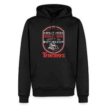 Only Real Men Become Truckers - Männer Premium Bio Hoodie - Schwarz - Vorne - Nico (187cm)