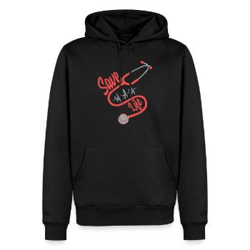 Krankenschwester Stethoskop Geschenk - Männer Premium Bio Hoodie - Schwarz - Vorne - Nico (187cm)