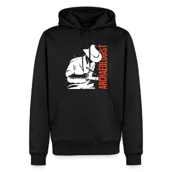 Travail d'archéologue - Sweat à capuche Premium bio Homme - noir - Devant - Nico (187cm)