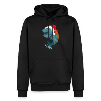 Pêche pêche de noël pêche - Sweat à capuche Premium bio Homme - noir - Devant - Nico (187cm)