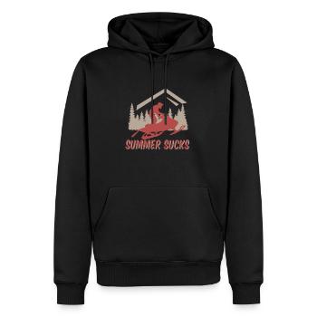 L'été craque idée cadeau motoneige - Sweat à capuche Premium bio Homme - noir - Devant - Nico (187cm)