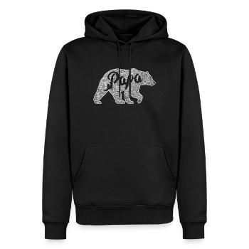 papa ours papa cadeau - Sweat à capuche Premium bio Homme - noir - Devant - Nico (187cm)